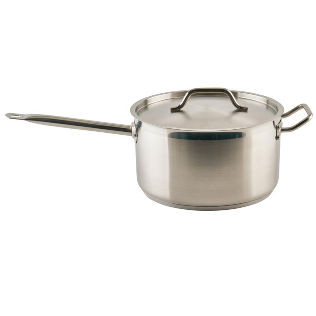 Cazo para salsa Winco de acero inoxidable de alta resistencia, 9.5 L