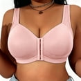 thumbnail image 5 of Feancey Plus Size Bras for Women Front Closure Everyday Brassiere Anti-Sagging High Support Wireless Bras Wide Strap Casual Full Coverage Bra Pink L, 5 of 9