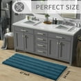 thumbnail image 2 of Bathroom Rug Mat, Non Slip Quick Dry Bath Mats, Extra Thick and Super Absorbent Bath Rugs, Luxury Microfiber Chenille Plush Fluffy Washable Soft Shower mat for Floor, 47" x 24", Peacock Blue, 2 of 6