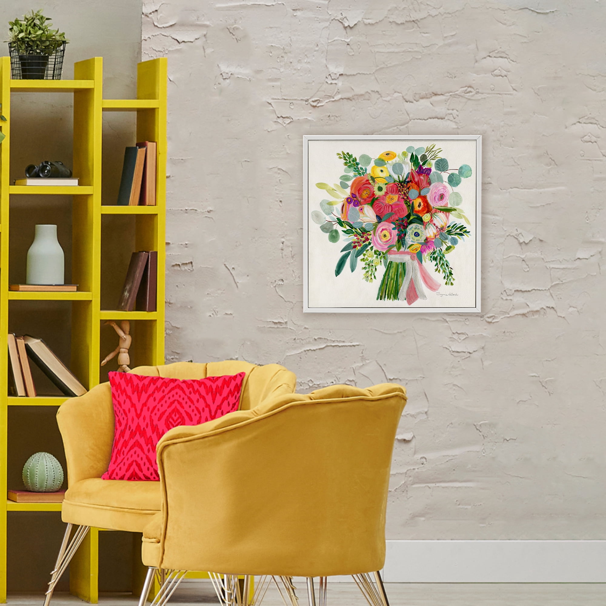 Stupell Industries Constant Friend Bouquet White Framed Giclee Art, design by Suzanne Allard