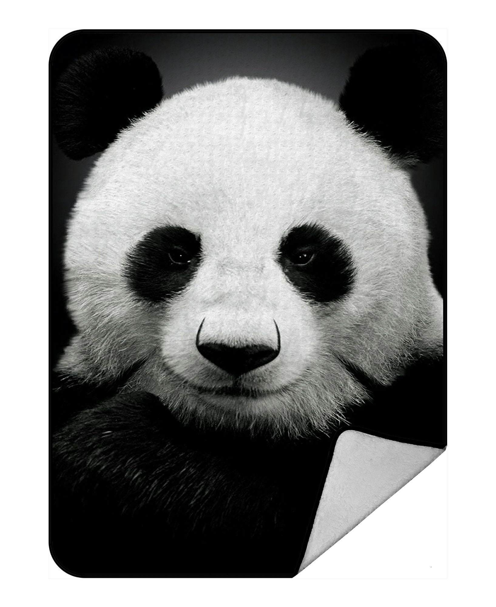 ZKGK Panda Art Blanket Crystal Velvet Front and Lambswool Sherpa Fleece
