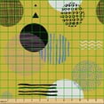 thumbnail image 2 of Ambesonne Geometric Fabric by the Yard Upholstery, Pop Art Round Shape Print, 1 Yard, Pale Earth Yellow and Fuchsia, 2 of 5