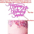 thumbnail image 2 of Personalized Birthday Cake Topper Double Sided Glitter Party Cake Decoration Custom Name Age 16 18 21 30 40, 2 of 8