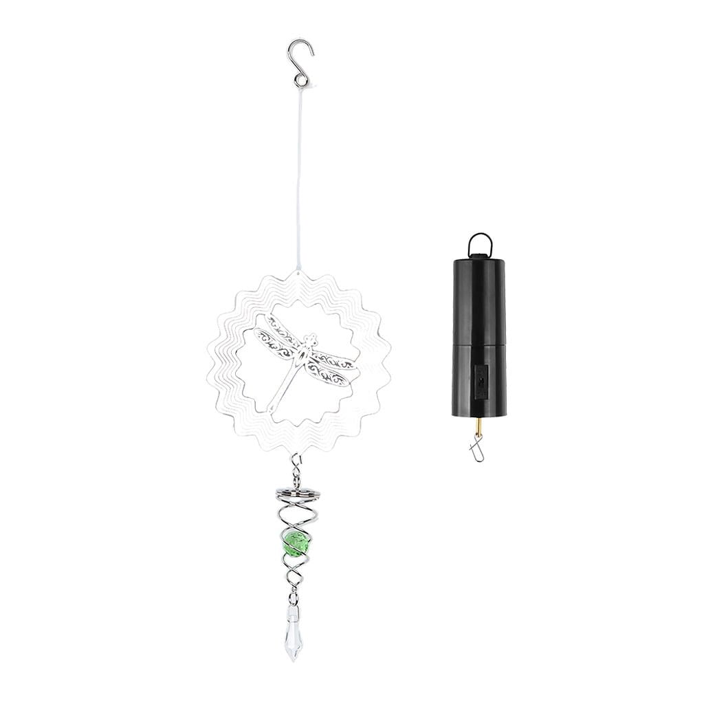 Motor De Carillón De Viento Con Batería – 2 Unidades Giratorias De Plástico Negro Para Móviles, Decoración De Jardín Y Adornos Navideños