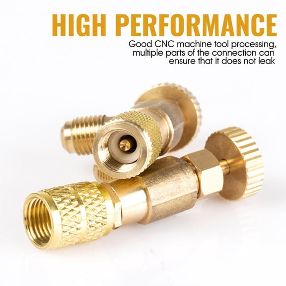 Joernso R410/R22 Safety Valve Sealed Brass 1/4 5/16 Inch Air Conditioning Charging Hose Valve Adapter Refrigeration Tool for Air Conditioner