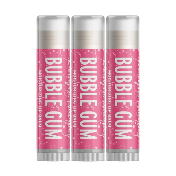 Delight Naturals Bubble Gum Lip Balm - 3 Pack