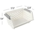 thumbnail image 2 of Drevy 4-Pack Plastic Stackable Storage Basket, Kitchen Stacking Organizer Basket, White, 2 of 7