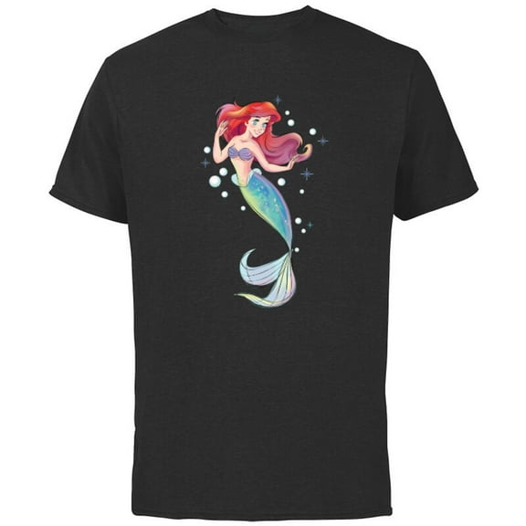 Disney The Little Mermaid 30th Anniversary Ariel T-Shirt - Short Sleeve Cotton T-Shirt for Adults - Customized-Black