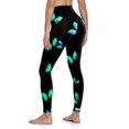 thumbnail image 2 of Goindgs Women's Leggings Elastic Waist Athletic Floral Printed High Waist Stretch Tight Running Sports Yoga Pants Green XXL, 2 of 7