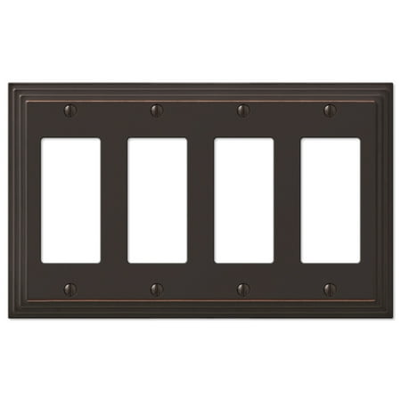 - Four GFCI Rocker Wall Switch Plate - Oil Rubbed Bronze