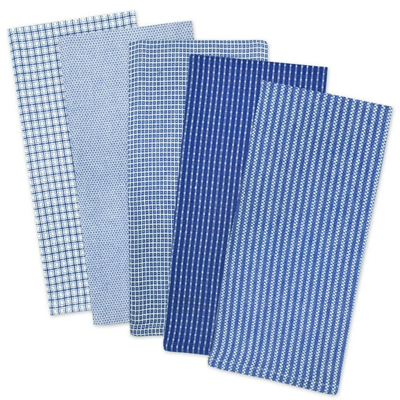 Assorted Blue Dishtowel (Set of 5)