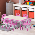 thumbnail image 3 of Conjunto de Mesa y 6 Sillas Infantiles, Rosa Altura Ajustable con Superficie Antideslizante y Antigrafiti, Multiusos para Actividades Manualidades Estudio, Guardería Aula Hogar Niños 2-10 A, 3 of 10