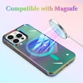 thumbnail image 4 of Laser Case Designed for iPhone 14 Pro Max Compatible with Magsafe Fluorescent Iridescent Transparent Phone Case for Women Men Soft TPU Bumper Hard Back Shockproof Protective Cover-Clear/Black, 4 of 6
