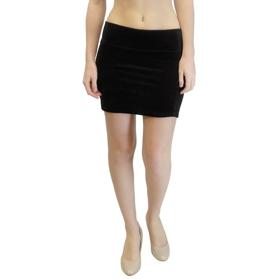 Vivian's Fashions Skirt - Velour Mini Skirt (Junior and Junior Plus Sizes)