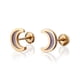 thumbnail image 5 of Aretes de oro 14k GIALLO Broquel Lunas de oro amarillo con madre perla, 5 of 5