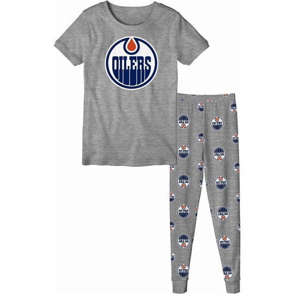 Youth Edmonton Oilers Short Sleeve T-Shirt & Pants Sleep Set - Size 18/20