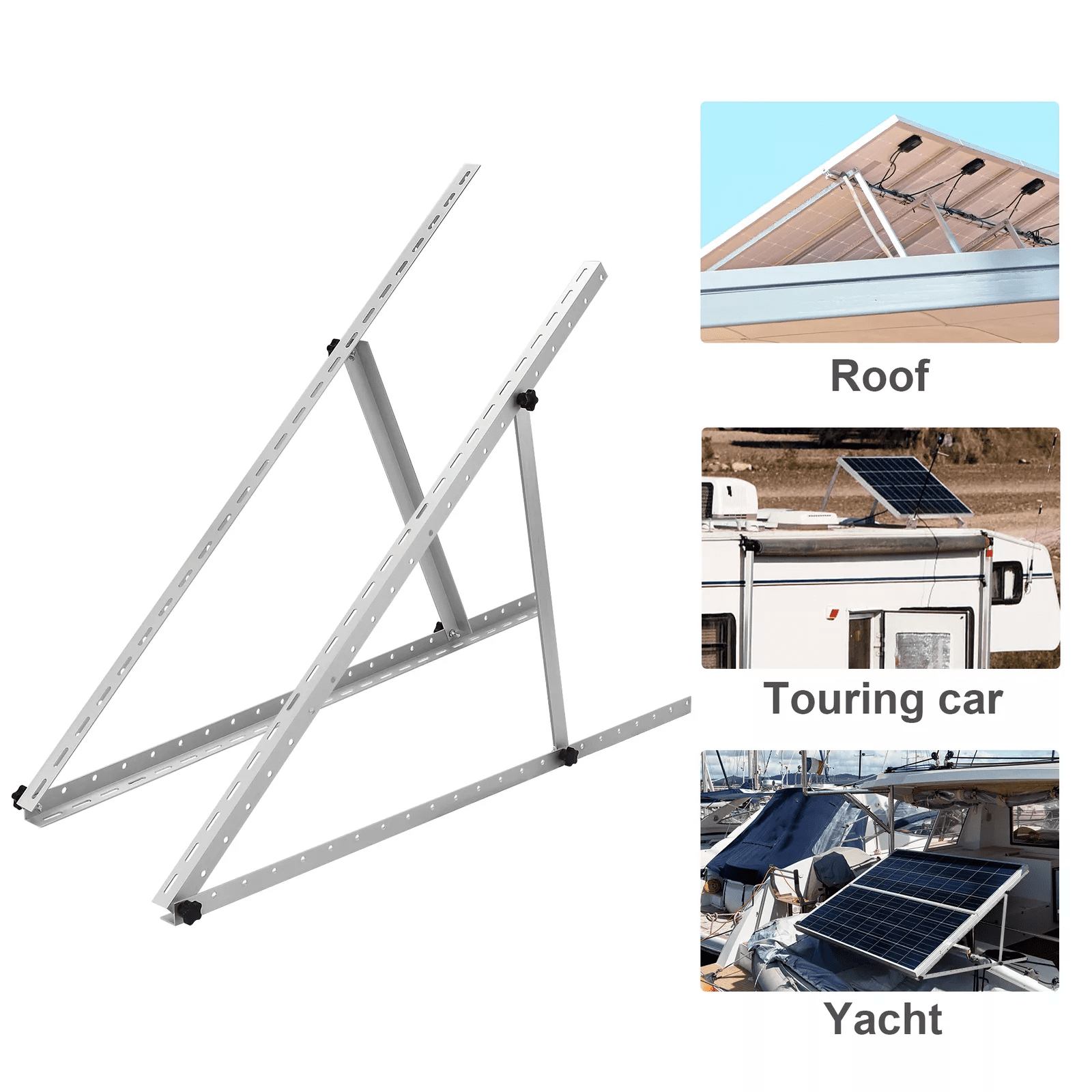 Werchtay 114 cm Silver Monocrystalline Anti-Slip Solar Panel Mounting Brackets, 4 Pack