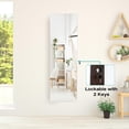 thumbnail image 2 of Giantex LED Strip Jewelry Armoire with Full Length Mirror and Large Storage Space, Brown, 2 of 8