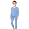 thumbnail image 2 of LIJCC Children's Two Piece Solid Color Thermal Underwear and Thermal Pants Set Kids Base Layer Winter Warm, 2 of 9