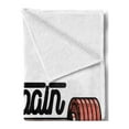 thumbnail image 2 of Fitness Soft Flannel Fleece Throw Blanket, No Pain No Gain Vintage Emblem Design Barbells Weightlifting Bodybuilding, Cozy Plush for Indoor and Outdoor Use, 70" x 90", Coral Black White, by Ambesonne, 2 of 5