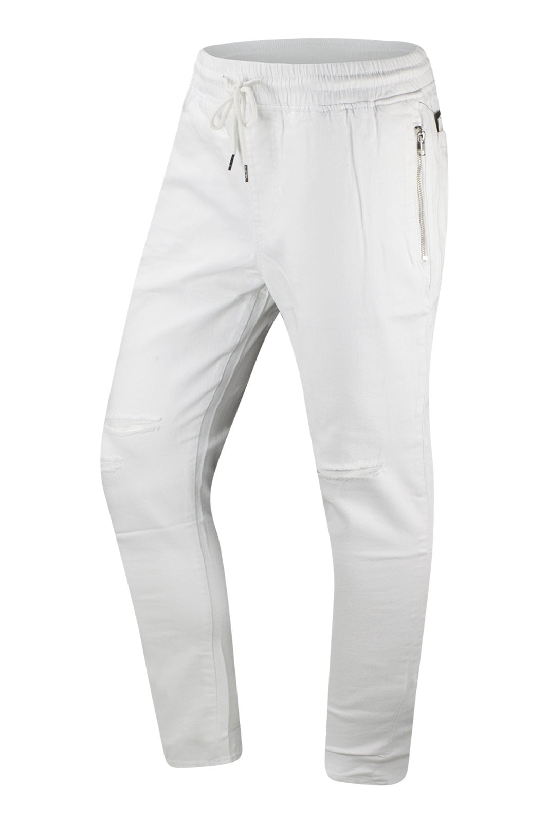 white twill joggers