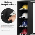 thumbnail image 5 of Hat Holder Stand, 5 Tier Big Capacity Hat Organzier Display Rack with Deep Pockets Remove Hooks for Storage Baseball, Cowboy, Caps Boxes, Western Rustic Brown, 5 of 8