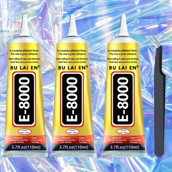 3PCS 110ml E-8000 Transparent Glue Mobile Phone Screen Repair Elastic Glue Plastic Rubber Shoes Jewelry Super Glue Never Clog Precision Nozzle Gift For Jewerly Craft Rhinestone Phone Glue 110ml/1pc