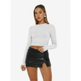 thumbnail image 3 of Women's Inbarely Soft Long Sleeve Tops Crew Neck Slim Fit Basic Casual Going Out Tees Shirts, 3 of 6