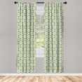 thumbnail image 4 of Ambesonne Geometric Window Curtains, Hexagon Abstract Form, Each 28" W x 84" L, Pale Orange Olive Green, 4 of 4
