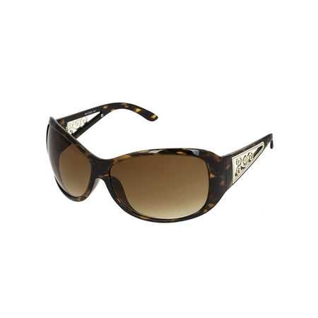 Vr28 Brown Lens - Leopard Print Plastic Frame Clear Brown Lens Sunglasses Gift for Lady