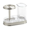 thumbnail image 5 of mDesign Bathroom Toothbrush/Toothpaste Dental Storage Organizer - Clear/Brushed, 5 of 5
