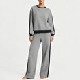 thumbnail image 3 of Women's Sweat Suits Plus Size Color Block Loose Pullover Sweatshirt Sweatpants Casual Set, 3 of 4