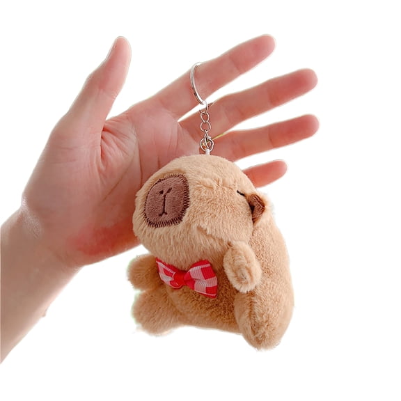 Plush Capybara Keychain Cute Pendant Keyring Hangings Ornament Key Holder Backpack Handbag Charm Gift for Girls Women