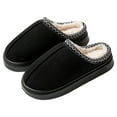 thumbnail image 3 of mgoYE Women's House Slippers Indoor Outdoor Moccasin Fuzzy Fluffy Furry Loafers Suede Warm Shoes|Black 10.5, 3 of 5