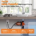 thumbnail image 3 of Cleartide Diaphragm Water Pump, 115V, 3.3 GPM, 50 PSI, Self-Priming 10FT, Self-Diagnosis & Dry-Run Protection, Built-In Pressure Switch, Water Pressure Booster Pump for Home Use, 3 of 9