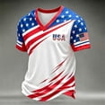 thumbnail image 5 of CONZONE 4Th Of July Mens T-Shirts Short Sleeve Independence Day T Shirts for Men V Neck Patriotic Usa Star Striped Graphic Casual Summer Tee Tops, 5 of 5