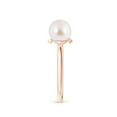 thumbnail image 3 of Angara Japanese Akoya Cultured Pearl and Diamond Bar Ring in 14K Rose Gold for Women | June Birthstone Jewelry for Her, 3 of 8