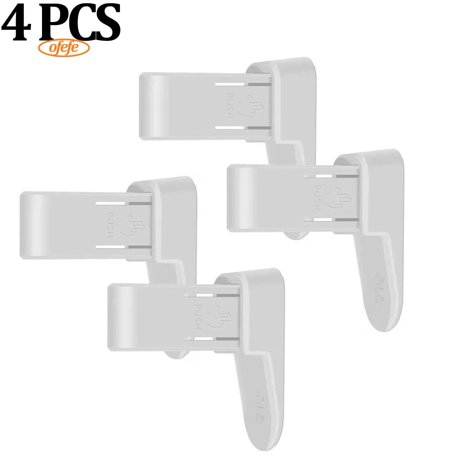 OFEFE Child Proof Doors Lock 4 Pack,Doors Lock for Kid Safety Adhesive Door Handle Reusable Lever for Children Baby Safety Prevents Toddlers