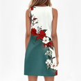 thumbnail image 6 of Womens Summer Dresses 2026 Loose V Neck Sleeveless Sundresses Swimsuit Coverup with Pockets Floral Blue 2XL, 6 of 8