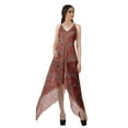 thumbnail image 1 of Moomaya Printed Boho Backless Dress Summer V Neck Halter Dresses Women, 1 of 1