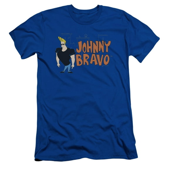 Johnny Bravo Johnny Logo S/S Adult 30/1 T-Shirt Royal Blue