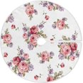 thumbnail image 1 of FMSHPON Rose Bunch Pattern Xmas Christmas Tree Skirt Stand Mat for Holiday Party Decoration Indoor Outdoor 48 inches, 1 of 6