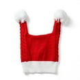 thumbnail image 3 of Santa hats Women Solid Christmas Winter Knit Hat With Double Pom Poms Soft Warm Ear For Cold Weather Outdoor Activities small santa hats, 3 of 5