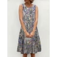 thumbnail image 3 of Women's Abstract Print Sleeveless Midi Dress with Pockets, 3 of 5
