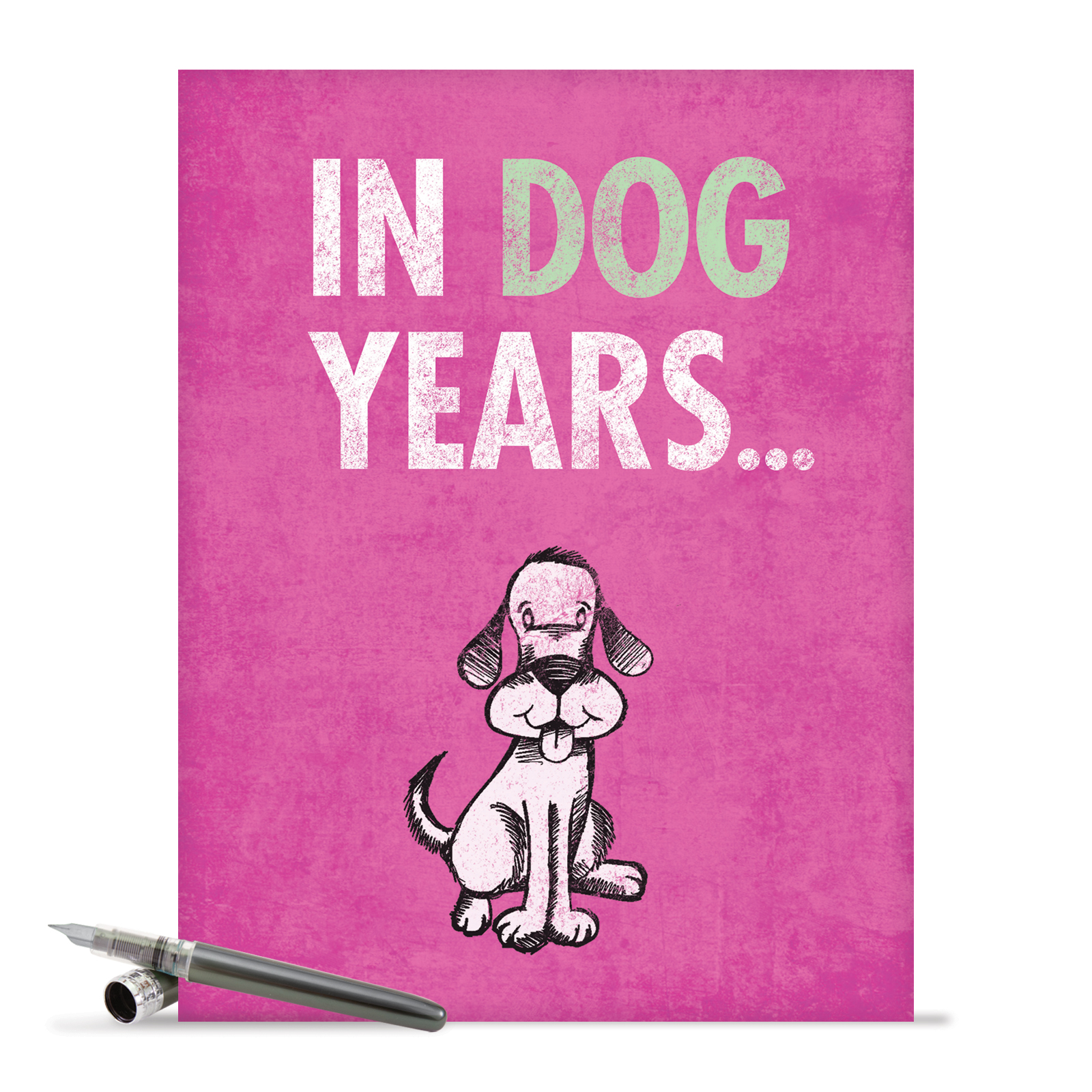 J2573BDG Jumbo Funny Birthday Card Dog Years, Extra Large Greeting