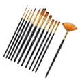 thumbnail image 2 of Juego de pinceles, 12 Uds., pincel de pintura negro con poste de madera, juego de bolígrafos probados profesionalmente Jadeshay  A, 2 of 8