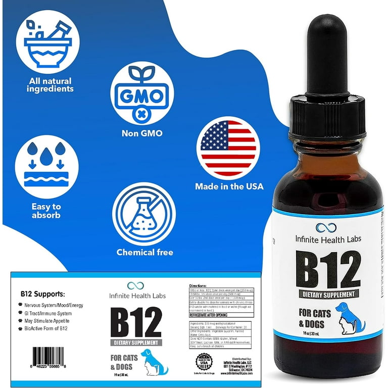 b12 injection dogs Cyanocobalamin Injection, 1000 mcg/mL 1mL Vial It is also important for normal blood Vitamin B12 Injection (Nature Vet)