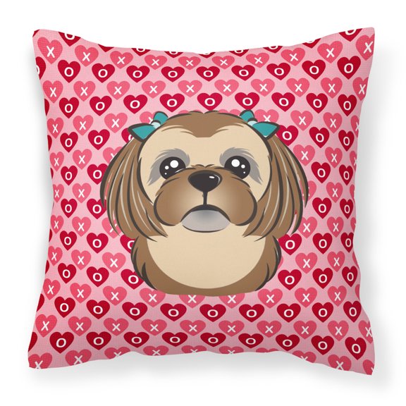 Carolines Treasures BB5319PW1818 Chocolate Brown Shih Tzu Fabric Decorative Pillow 18HX18W multicolor