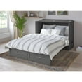 thumbnail image 1 of Pemberly Row Lit Escamotable Moderne en Bois Massif Format Double avec Matelas, Gris, 1 of 19