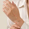 thumbnail image 5 of VNOX Stainless Steel Gold Tone Faceted Bead Finger Chain Bracelet for Anniversary Gift, 5 of 6